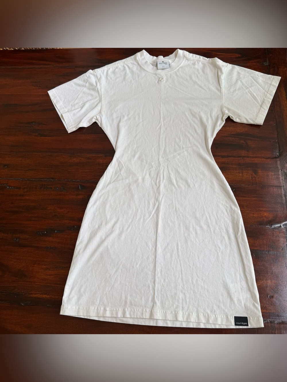 Courreges Mini Dress Women Size Small White Cotton FRANCE